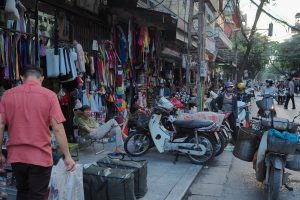 Rue des merceries à Hanoi au vietnam couture