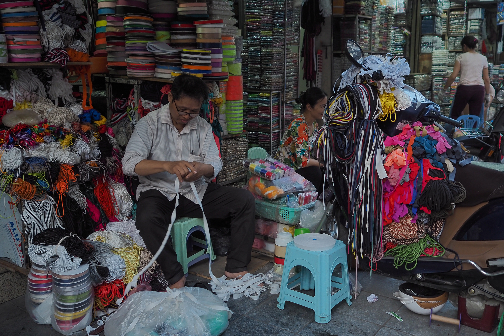 Rue des merceries à Hanoi au vietnam couture 